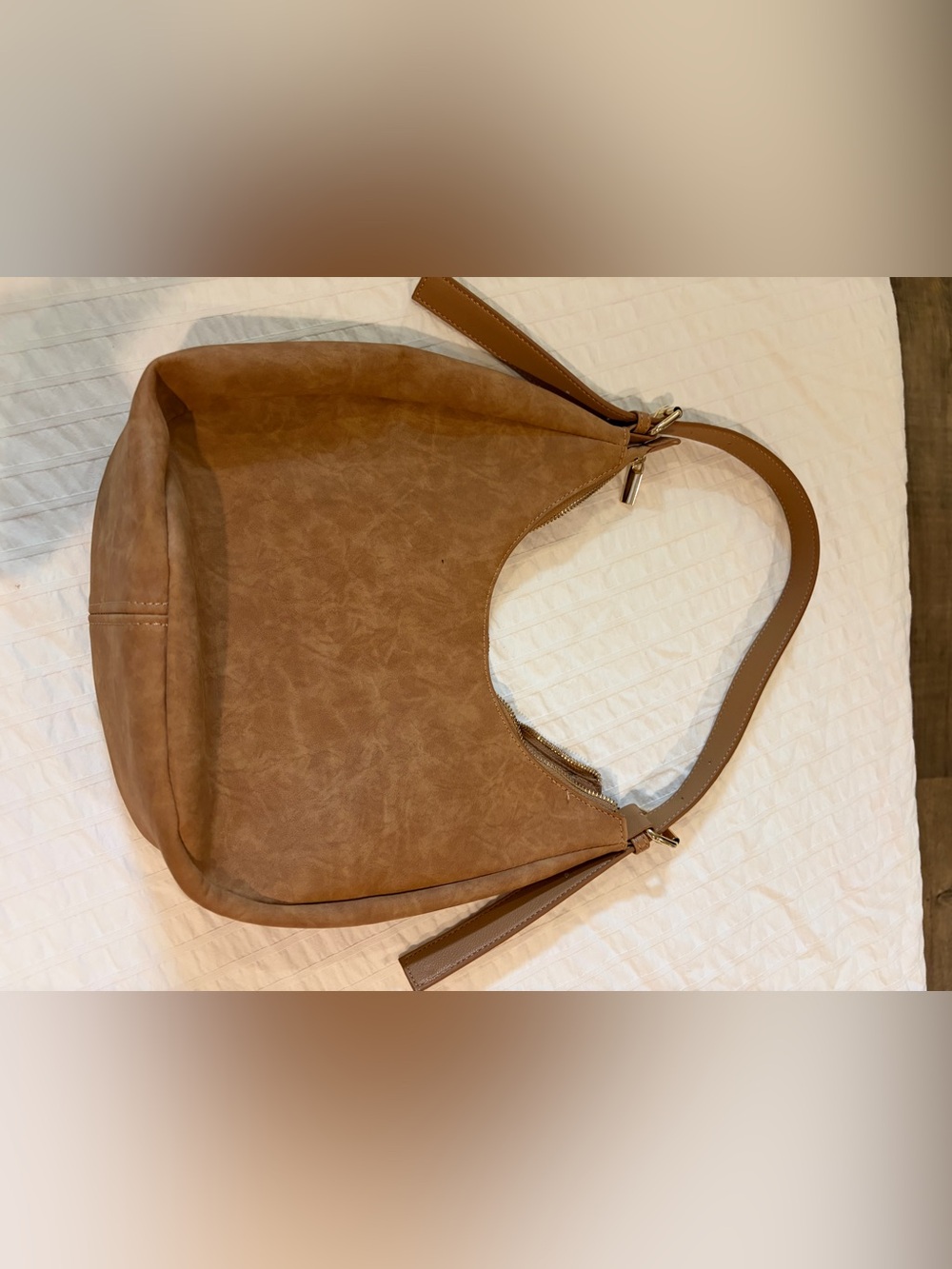 Crescent Hobo Bag in Saddle Brown - Picture 8 of 11